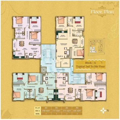 Block Alexander ~ 2nd to 5th Floor Plan
